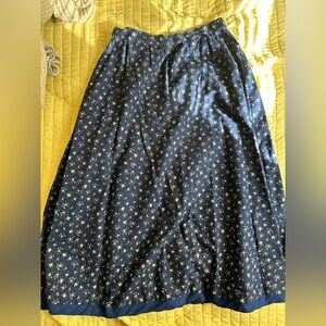Gunne Floral Navy Midi Skirt